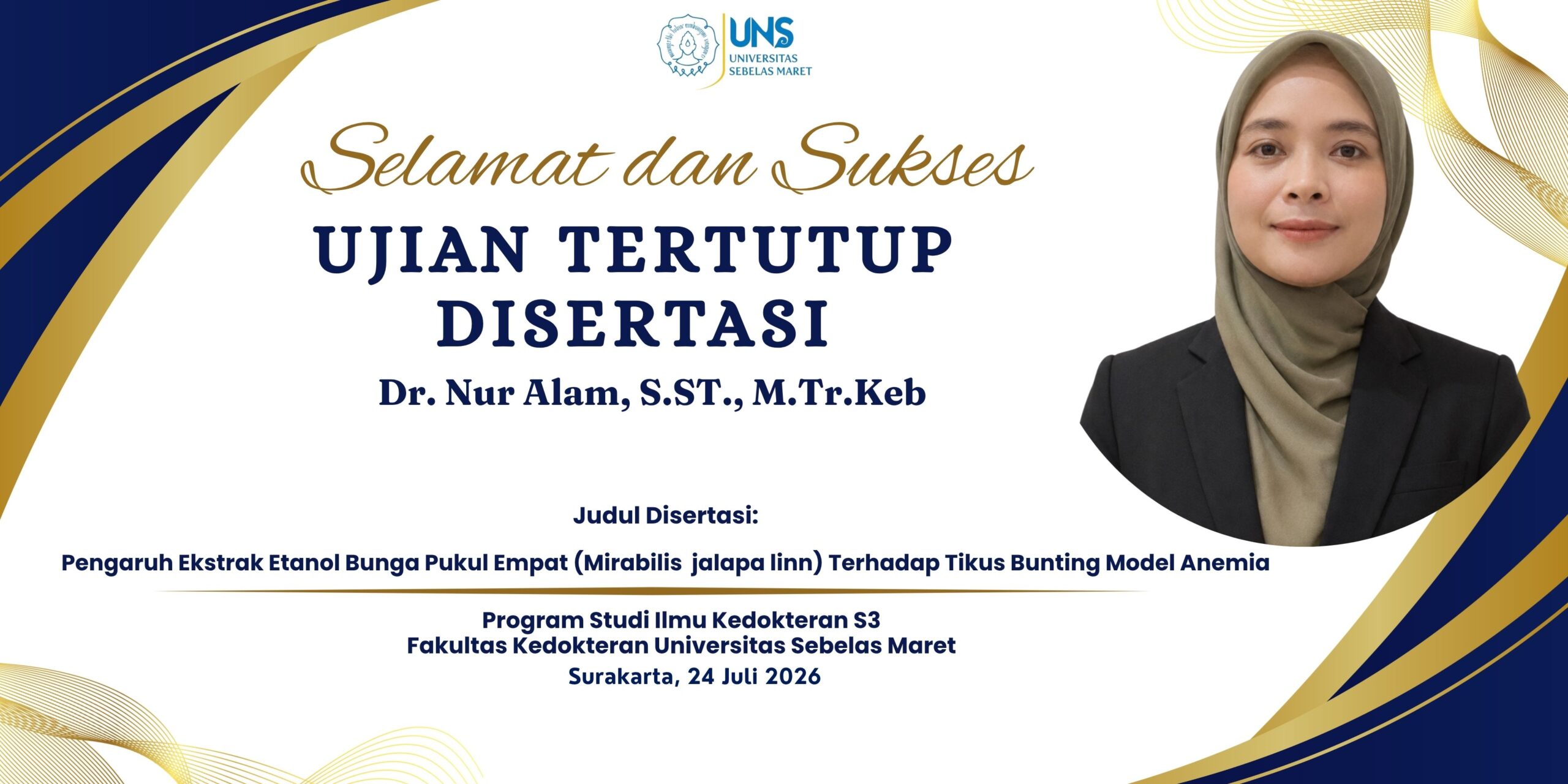 UJIAN TERTUTUP DISERTASI Dr. Nur Alam, S.ST.,M.Tr.Keb