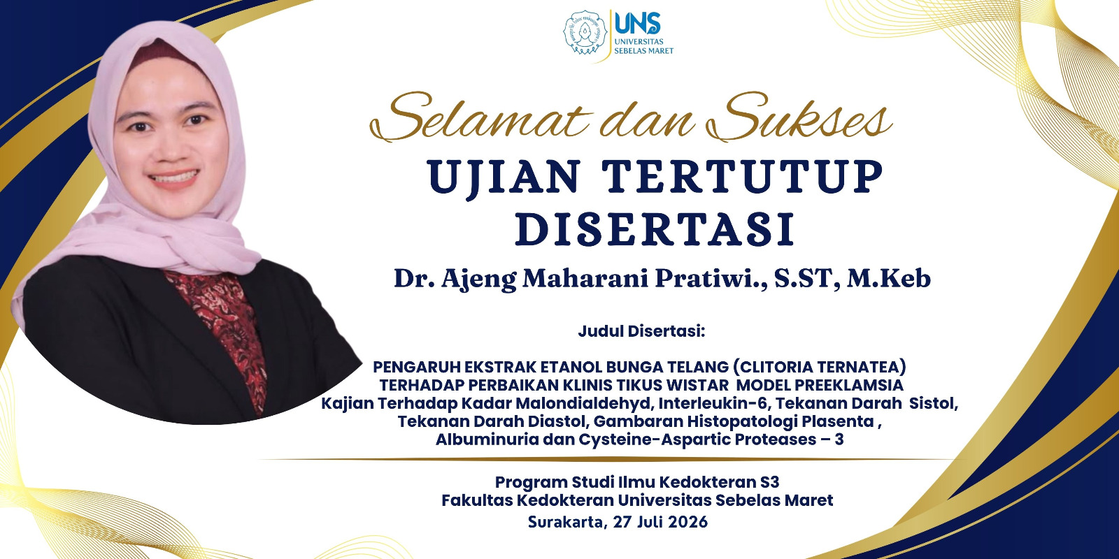UJIAN TERTUTUP DISERTASI Dr. Ajeng Maharani Pratiwi., S.ST, M.keb